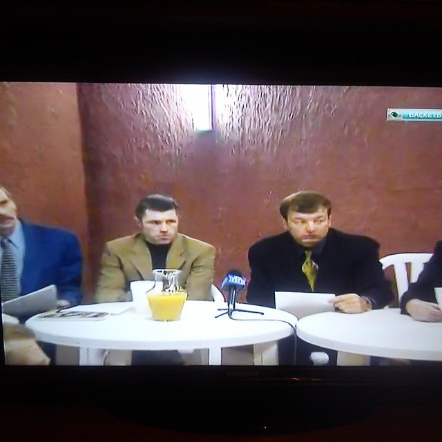 Павел Гооге и Сергей Кущенко накануне матча звезд Суперлиги, Пермь 1999